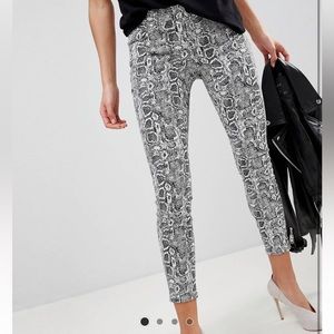 NWT ASOS snakeprint jeans size 26